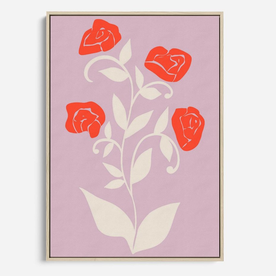 Obraz w ramie 80x120 - Migotliwe Widzenie Kwiatów - nowoczesny plakat, roślinne motywy - rama drewno