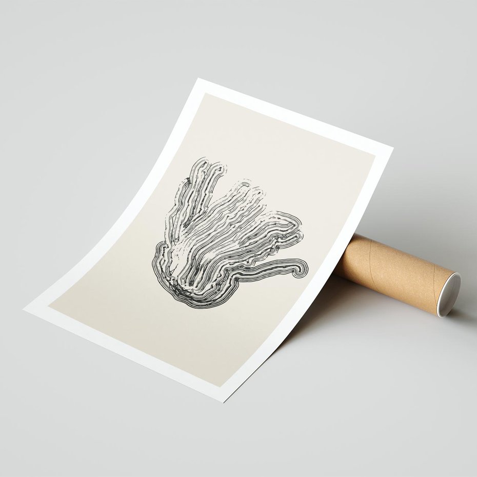 Plakat bez ramy 21x30 - Abstrakcyjne Odbicie - abstrakcyjne odbicie, biało czarny