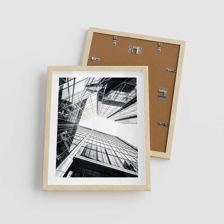 Plakat w ramie 40x50 - Wznoszący się Wysoko - architektura, wysoki wieżowiec - rama drewno