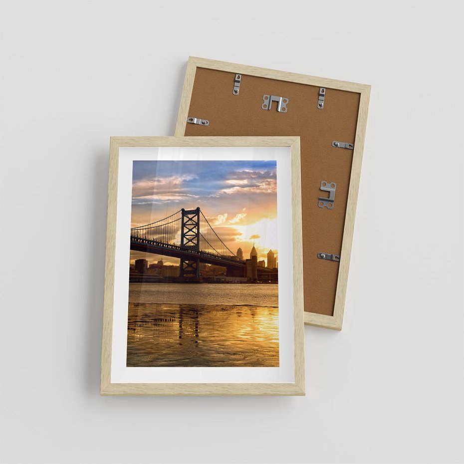 Plakat w ramie 30x40 - Most w mieście - most, miasto - rama drewno