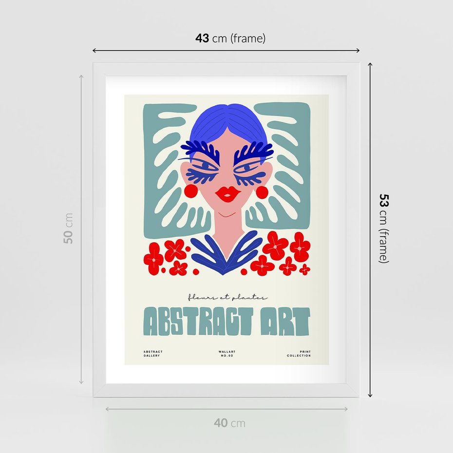 Plakat w ramie 40x50 - Podróżne Impulsy - abstrakcja, kobieta - rama biała