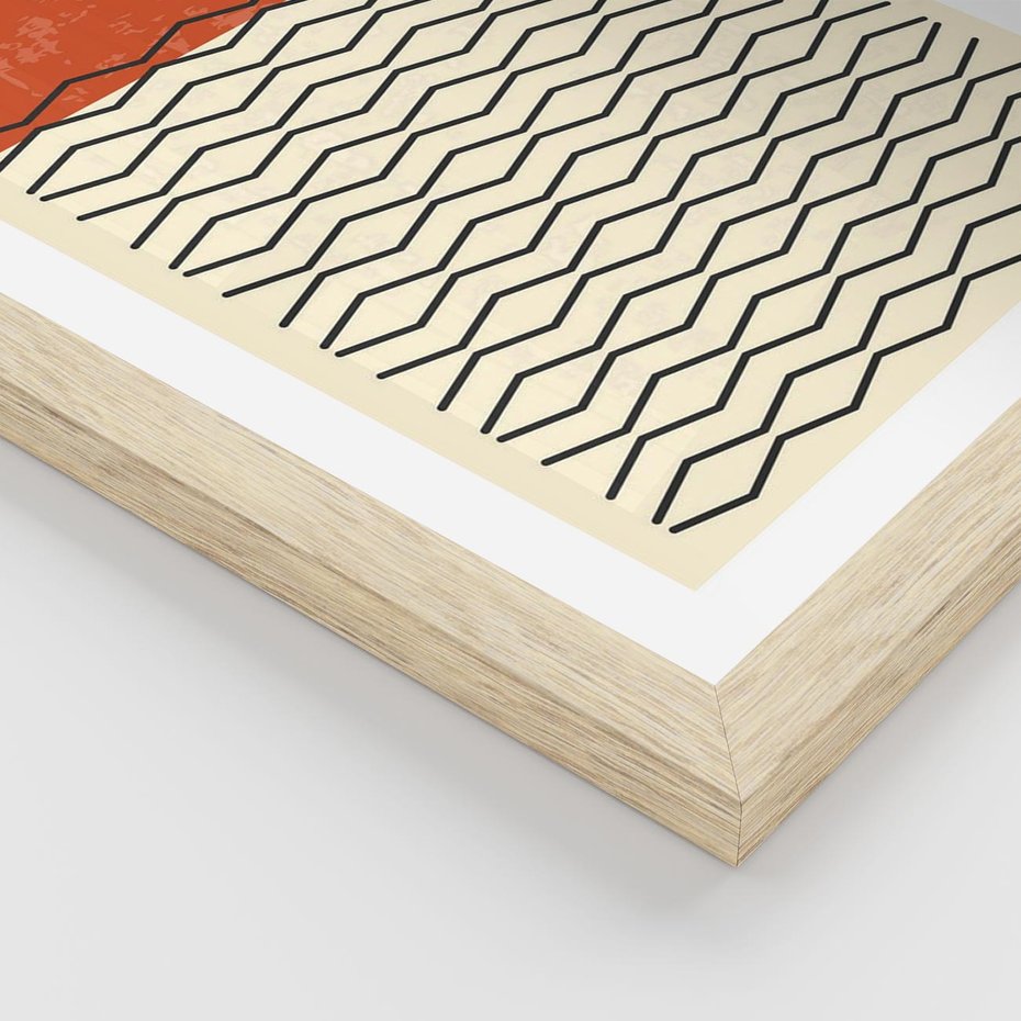 Plakat w ramie 50x70 - Abstrakcyjne Wzory na Plakacie - geometryczna sztuka, nowoczesny plakat - rama drewno