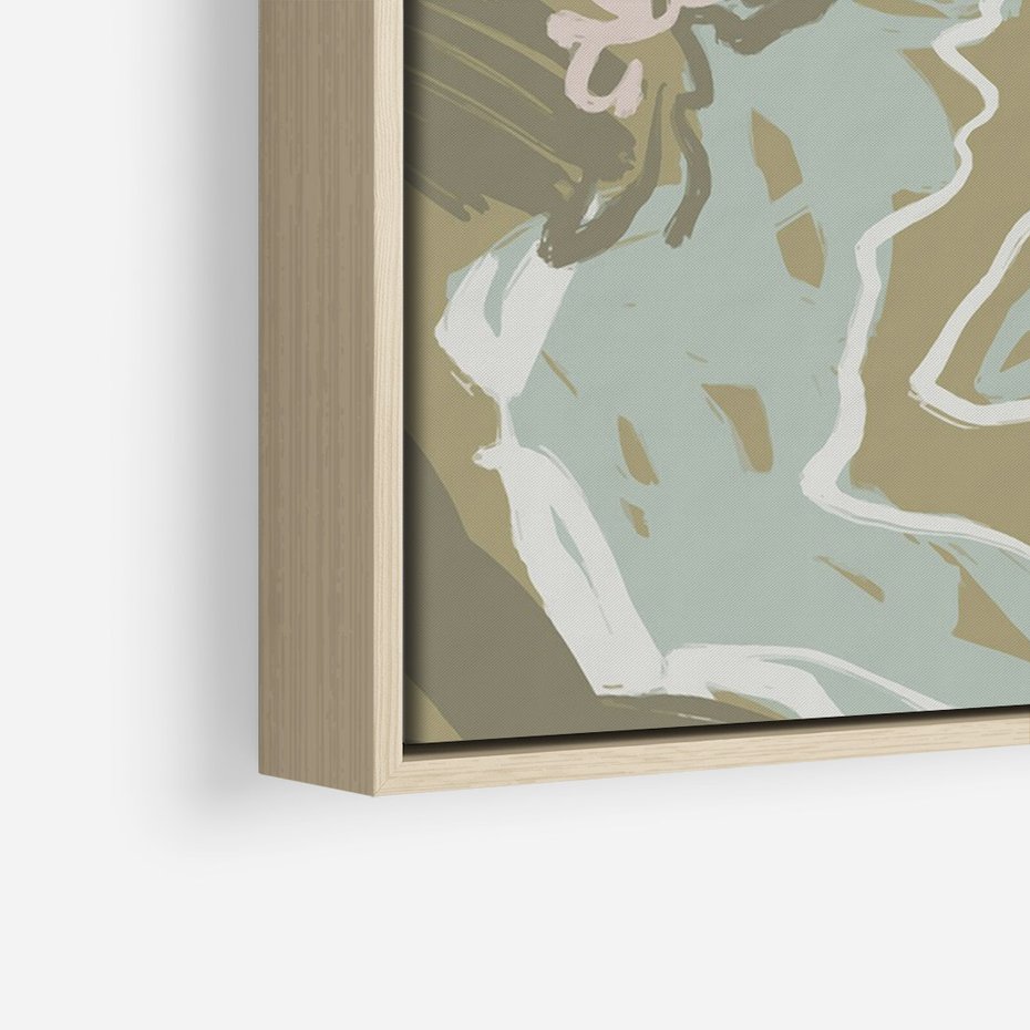 Obraz w ramie 80x120 - Wizja Przestrzeni - pastelowy krajobraz, nowoczesny plakat - rama drewno