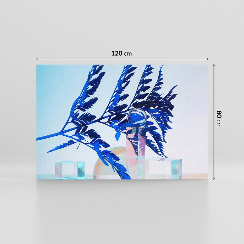 Obraz na płótnie 120x80 - Intensywny Kolor Natury - liście, kobalt