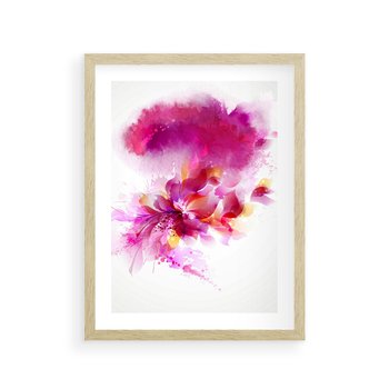 Plakat w ramie 40x50 - Kwiaty abstrakcji - abstrakcja, kwiaty - rama drewno