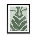 Plakat w ramie 50x70 - Zieleń Odpoczynku - zielony plakat, nieregularne splątane linie - rama czarna