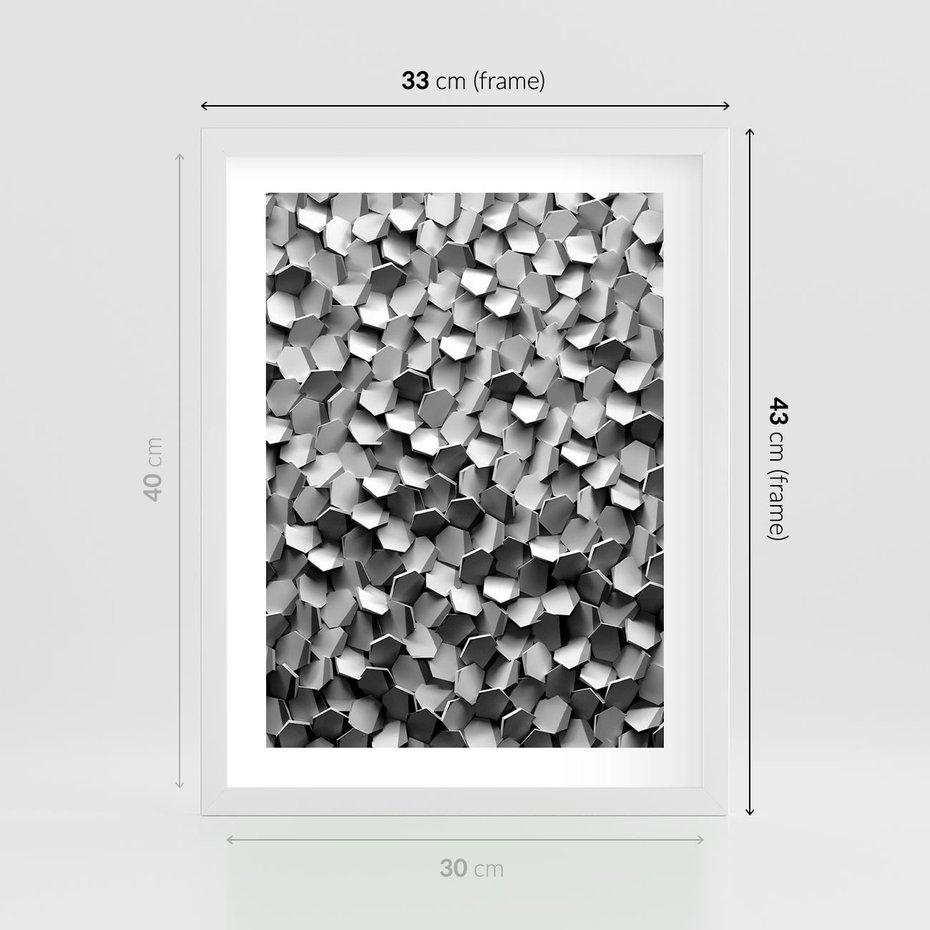 Plakat w ramie 30x40 - Odkryj głębię sztuki - graficzne, 3D - rama biała