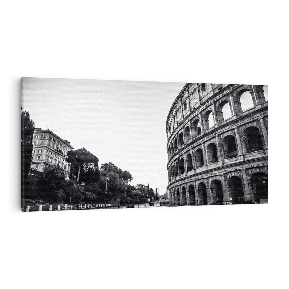 Obraz na płótnie 140x70 - Echa Historii - czarno biała fotografia, koloseum