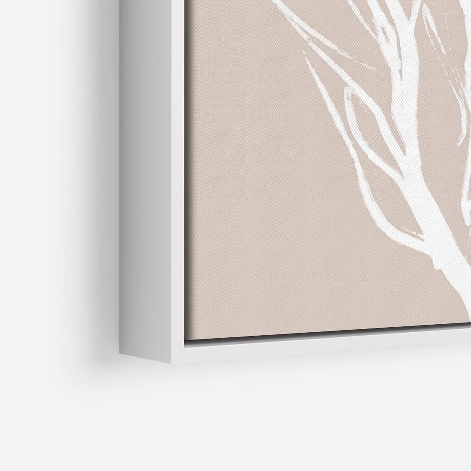 Obraz w ramie 50x50 - Impresje Pastelowych Nastrojów - minimalistyczny delikatny obraz, beżowe odcienie - rama biała