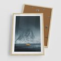 Plakat w ramie 50x70 - Skandynawski pejzaż - skadynawski, pejzaż - rama drewno
