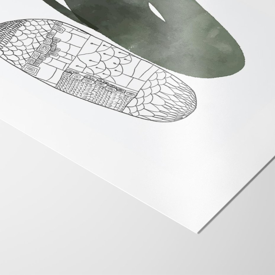 Plakat bez ramy 21x30 - Przesunięte Jabłko - minimalistyczny plakat, jabłko