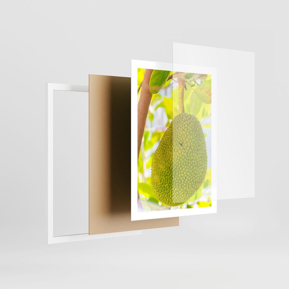 Plakat w ramie 50x70 - Tropikalny raj nad morzem - tropikalny, owoc - rama biała