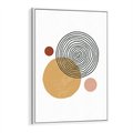 Obraz w ramie 80x120 - Wewnętrzne Formy - koła okręgi, abstrakcyjna nowoczesna sztuka - rama biała