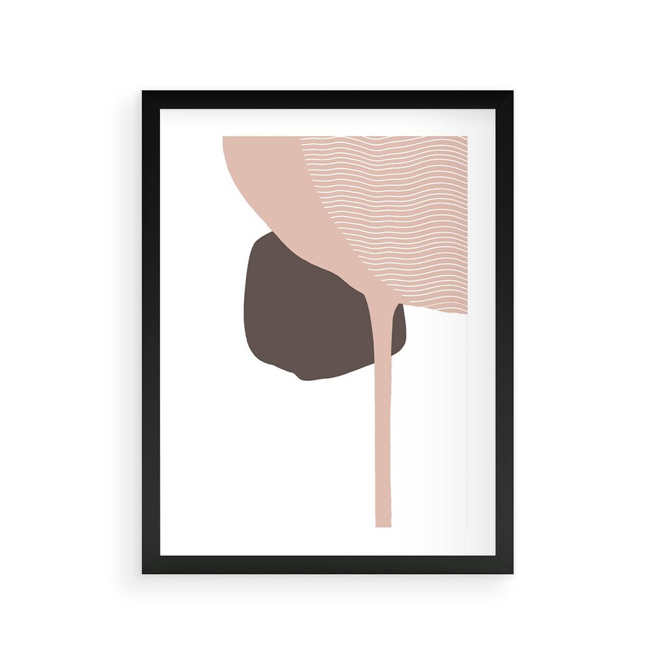 Plakat w ramie 30x40 - Wibracje Odbić Plam - abstrakcyjny obraz, rozlewające się plamy - rama czarna