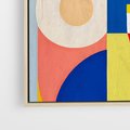 Obraz w ramie 80x80 - Harmonia Kolorowych Impulsów - abstrakcyjne geometryczne kształty, olejny obraz - rama drewno
