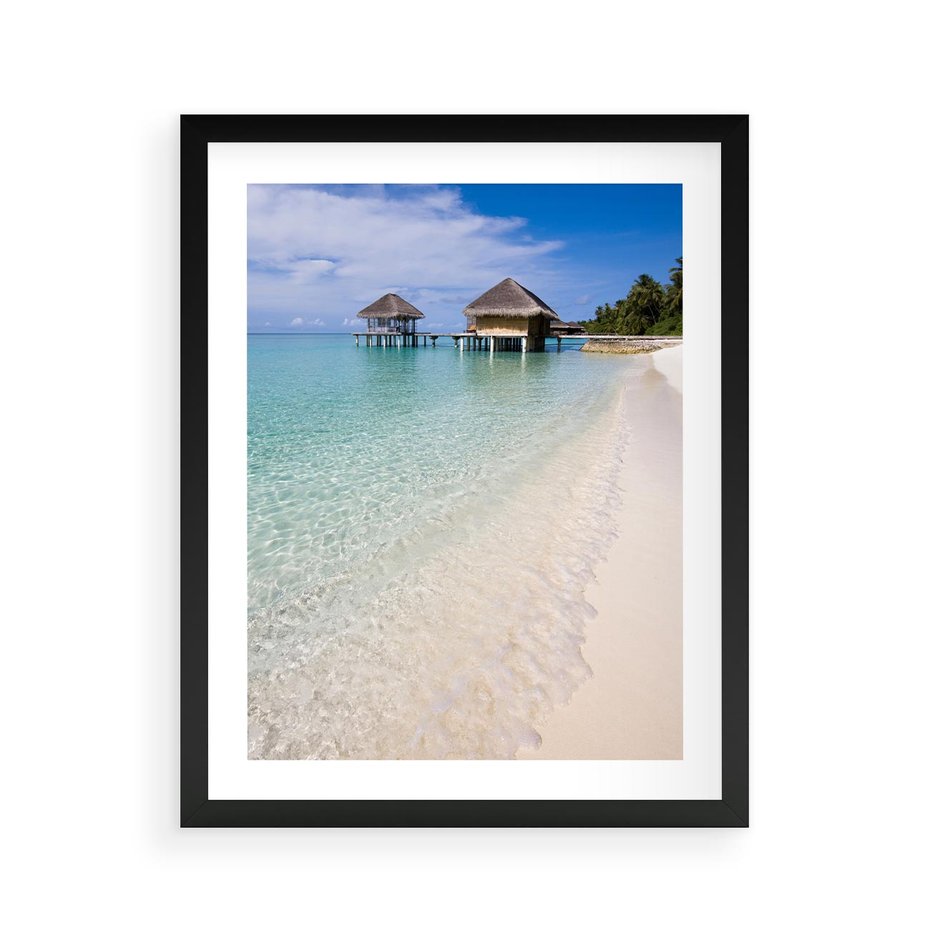 Plakat w ramie 40x50 - Rajski klimat plaży tropikalnej - plaża, tropiki - rama czarna