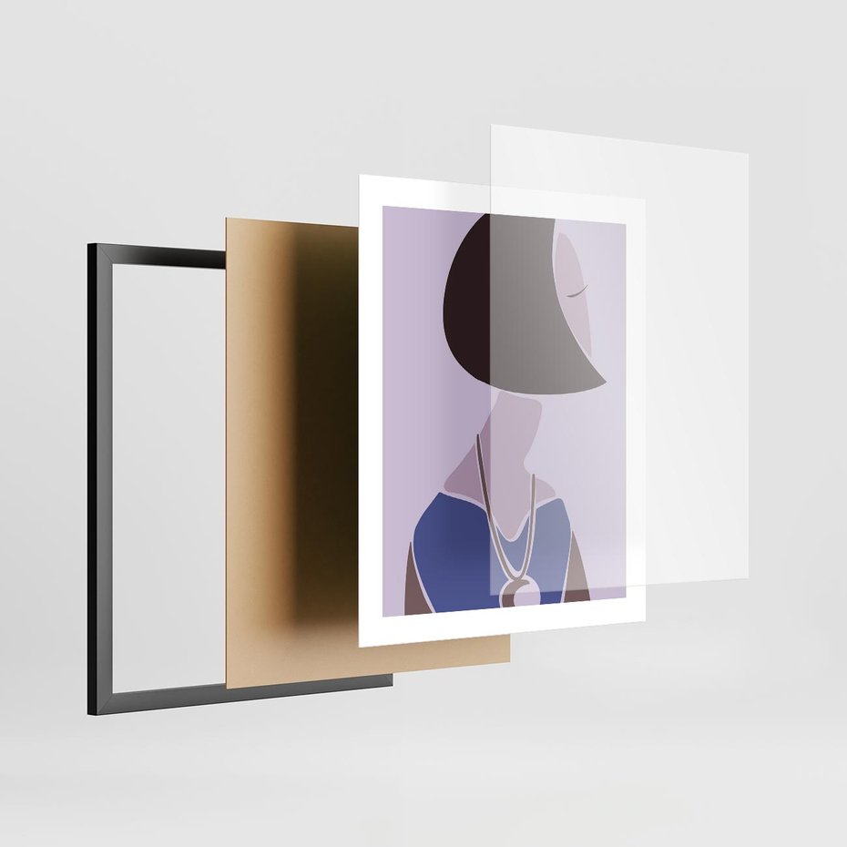 Plakat w ramie 40x50 - Kobieca Esencja - nowoczesny plakat, modern art - rama czarna