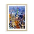 Plakat w ramie 50x70 - Wzgórza Mieściny - wieżowce, miasto - rama drewno