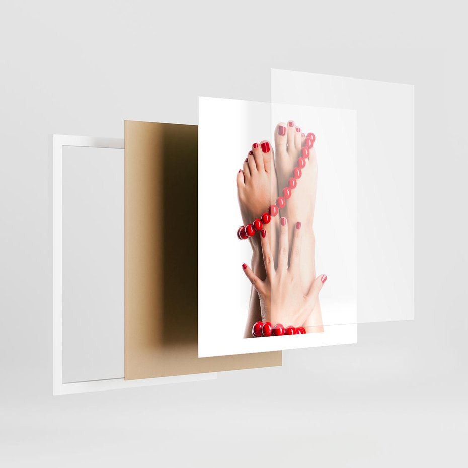 Plakat w ramie 40x50 - Manicure spa: piękno i relaks - manicure, spa - rama biała