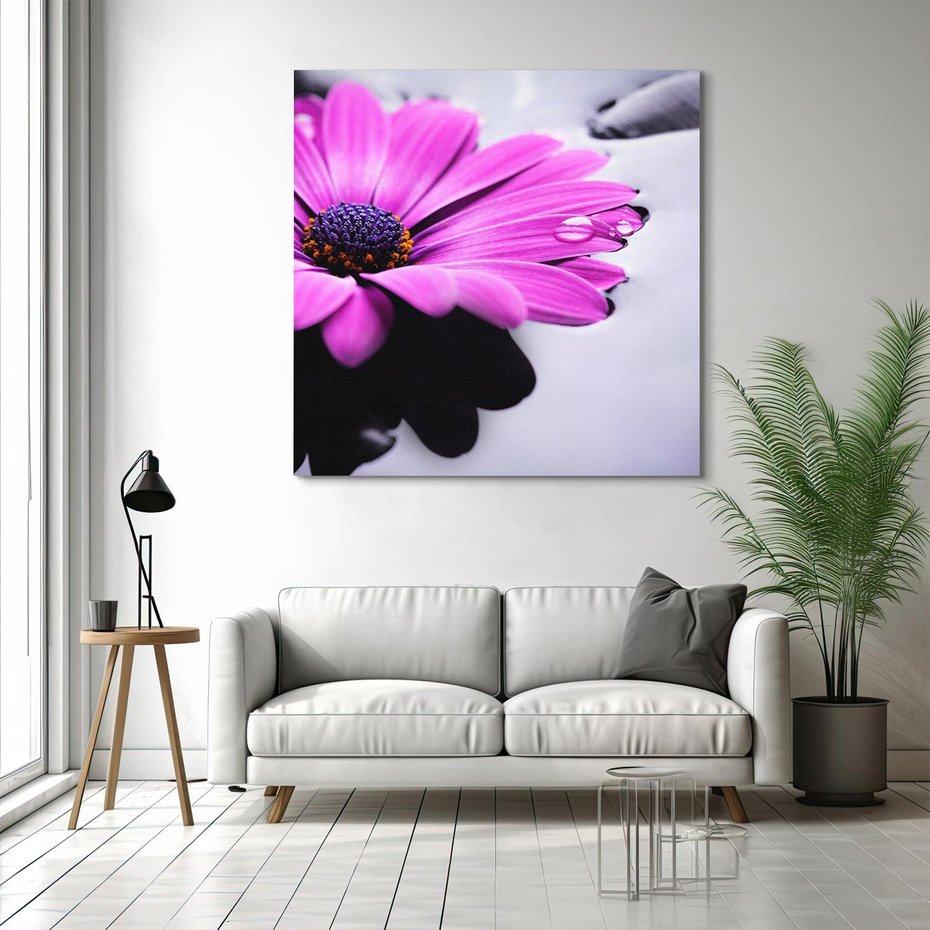 Obraz na płótnie 80x80 - kwiatowa harmonia - kwiat, SPA