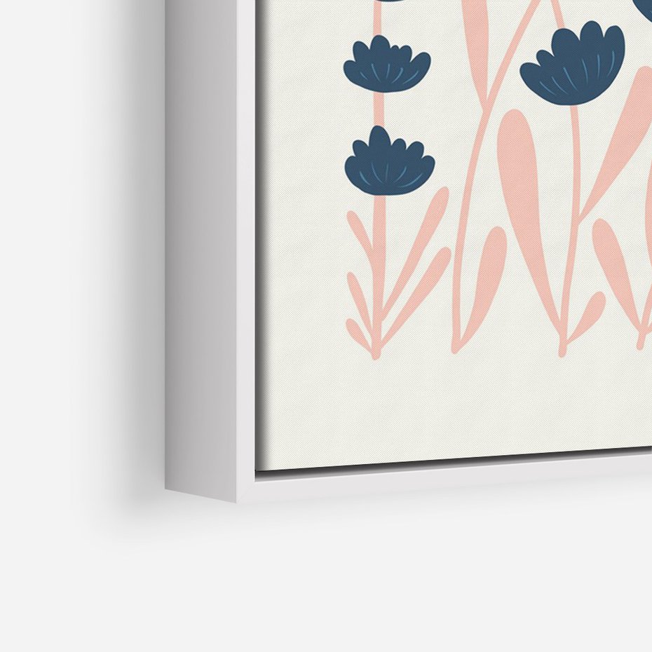 Obraz w ramie 50x70 - Migotliwe Kształty - kwiaty, rośliny - rama biała