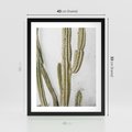 Plakat w ramie 40x50 - Kaktus w Stylu Boho - kaktus, roślina tropikalna - rama czarna