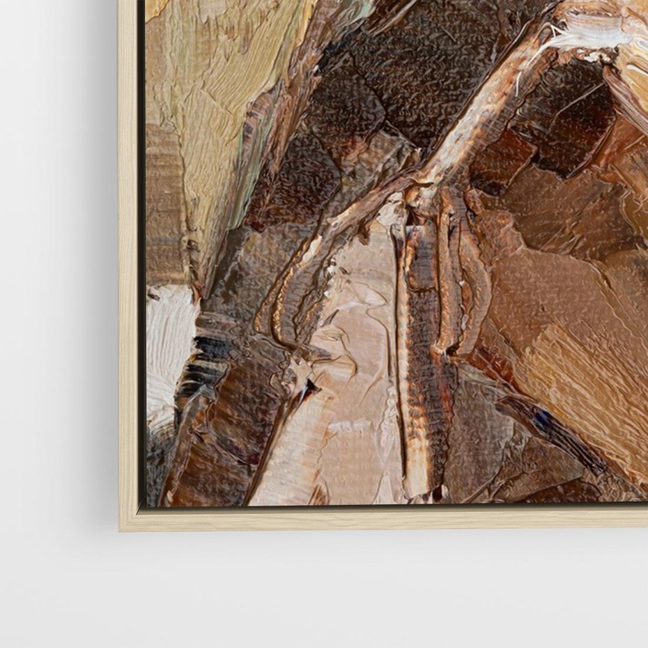 Obraz w ramie 70x50 - Wibracje - portret, kobieta - rama drewno