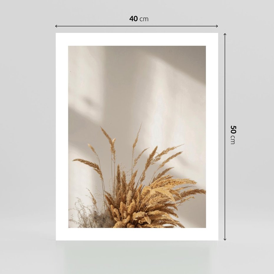 Plakat bez ramy 40x50 - Natura i Elegancja: Obraz Boho - trawy, boho
