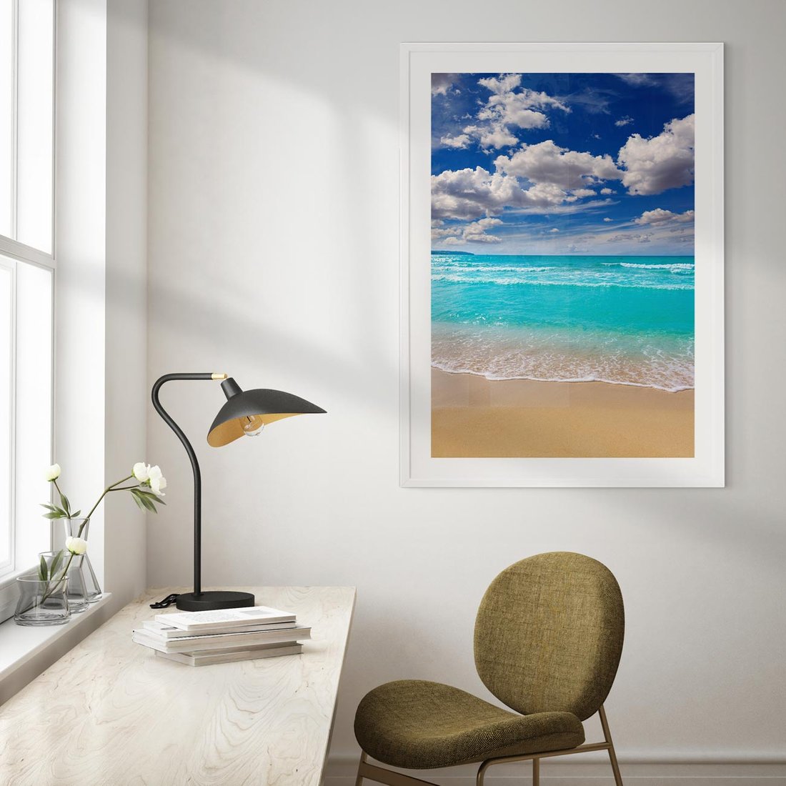Plakat bez ramy 21x30 - Idylliczna plaża nad morzem - plaża, morze