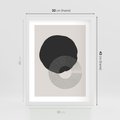 Plakat w ramie 30x40 - Migotliwa Opowieść - abstrakcyjna kompozycja, okręgi - rama biała