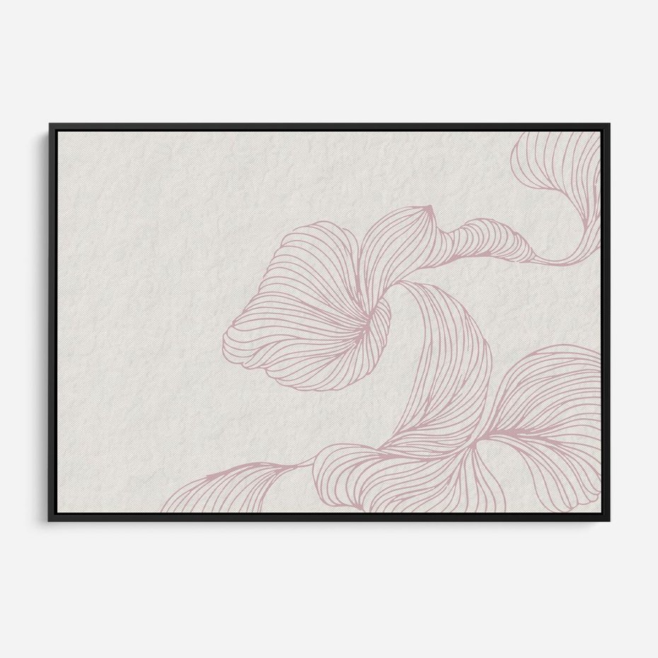 Obraz w ramie 70x50 - Szept marzeń i tajemnic - abstrakcyjne, roślinne ornamenty - rama czarna