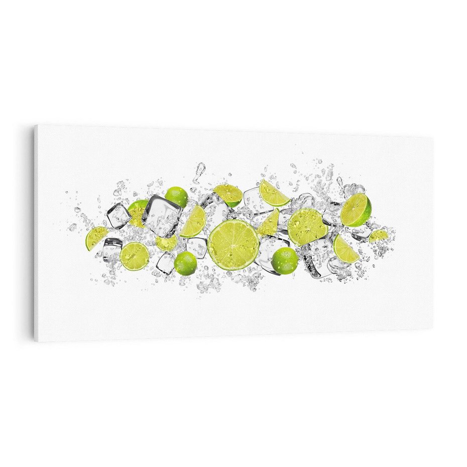 Obraz na płótnie 140x70 - Rześkość i smak - limonki, lód