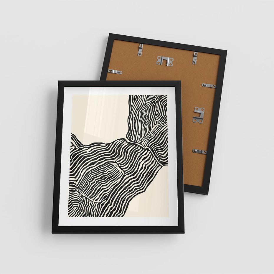 Plakat w ramie 40x50 - Podróżne Impresje - boho plakat, rycina - rama czarna