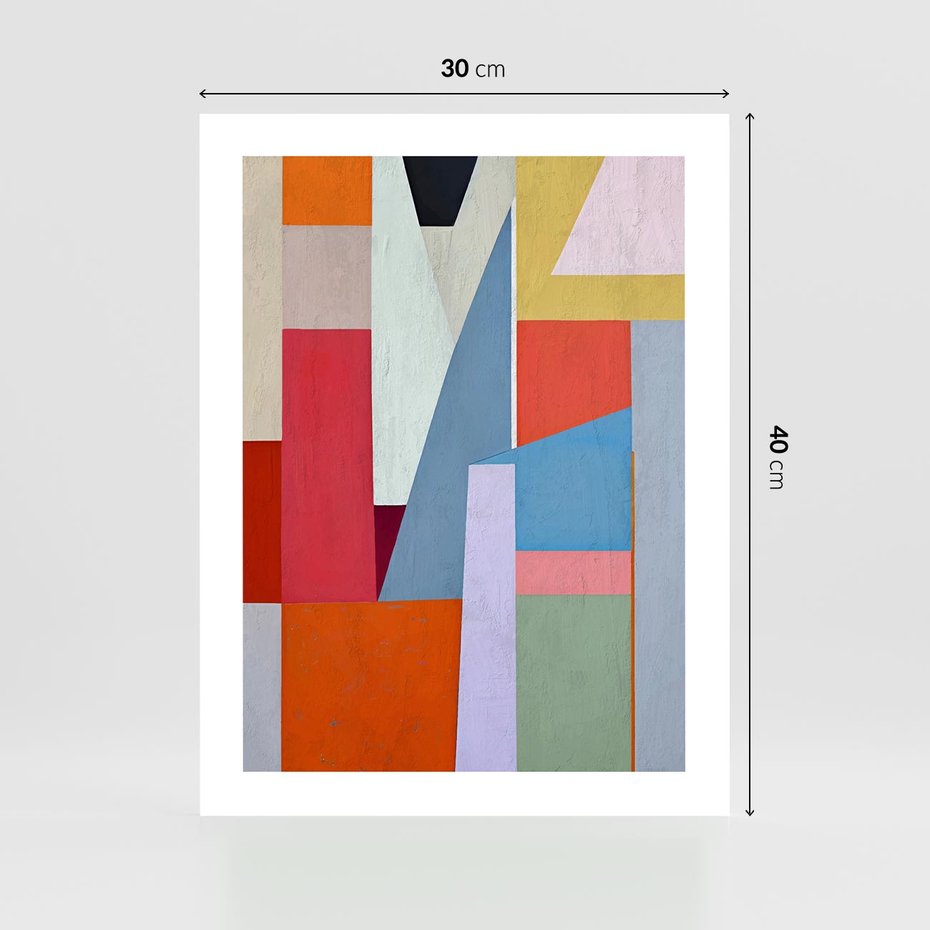 Plakat bez ramy 30x40 - Migotliwe Nastroje Kształtów - różne geometryczne formy, olejny obraz