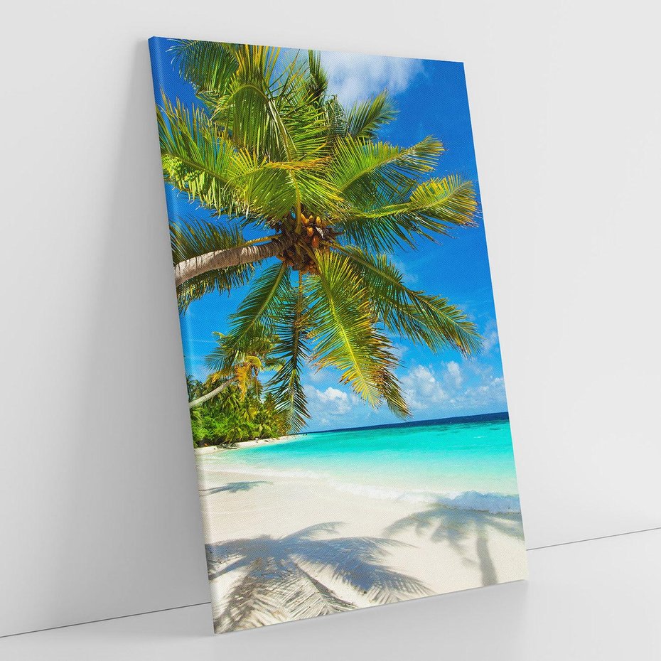 Obraz na płótnie 80x120 - Raj na Malediwach: Plaża, Morze i Palmy - Malediwy, plaża