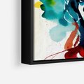 Obraz w ramie 70x50 - Abstrakcyjna ekstaza barw - abstrakcyjny portret kobiety, szkic czarną kreską - rama czarna
