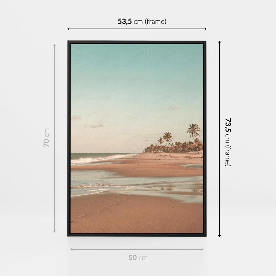 Obraz w ramie 50x70 - Ukojenie na Plaży - fotografia, rajska plaża - rama czarna