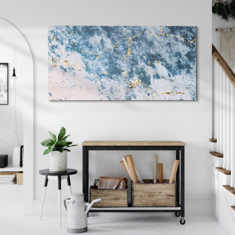 Obraz na płótnie 120x60 - Elegancja i Wyrafinowanie - marmur, złoto