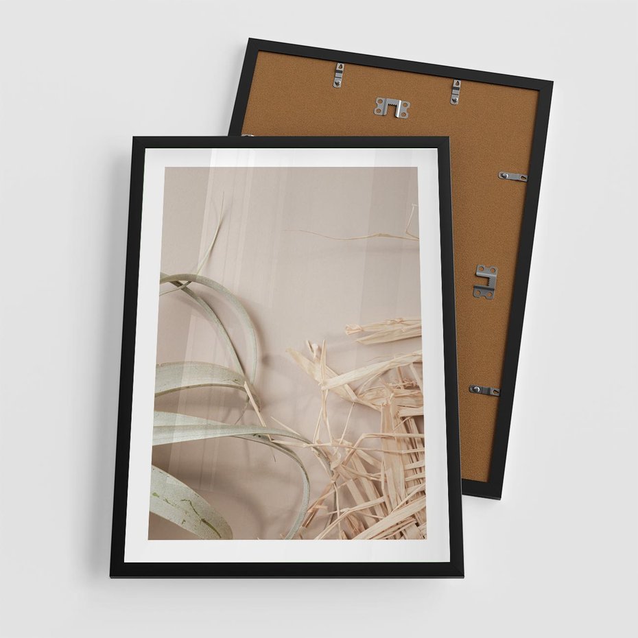 Plakat w ramie 50x70 - Boho urok suchych liści - suche, liście - rama czarna