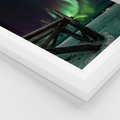Plakat w ramie 40x50 - Zorza polarna w tajemniczej nocnej przestrzeni - zorza, polarna - rama biała
