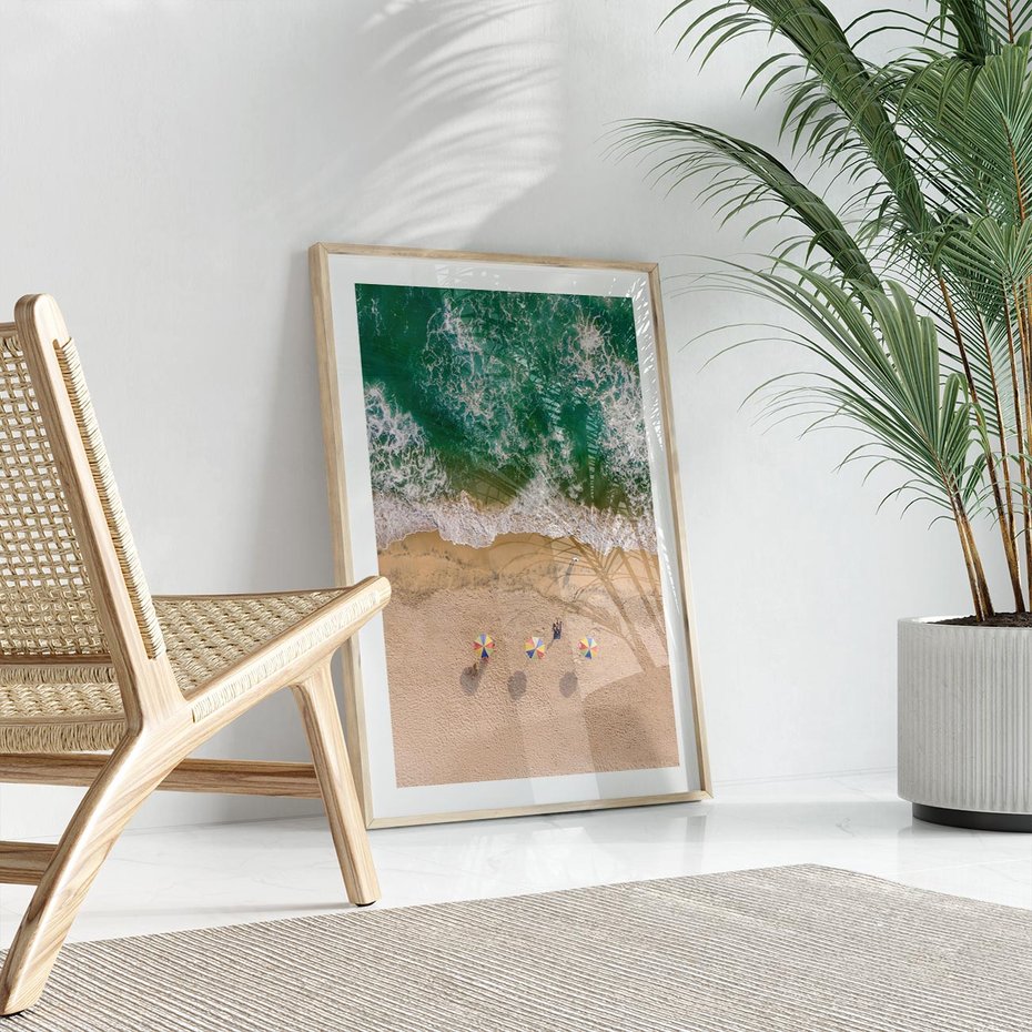 Plakat w ramie 30x40 - Letnie Wakacje na Horyzoncie - plaża, morze - rama drewno