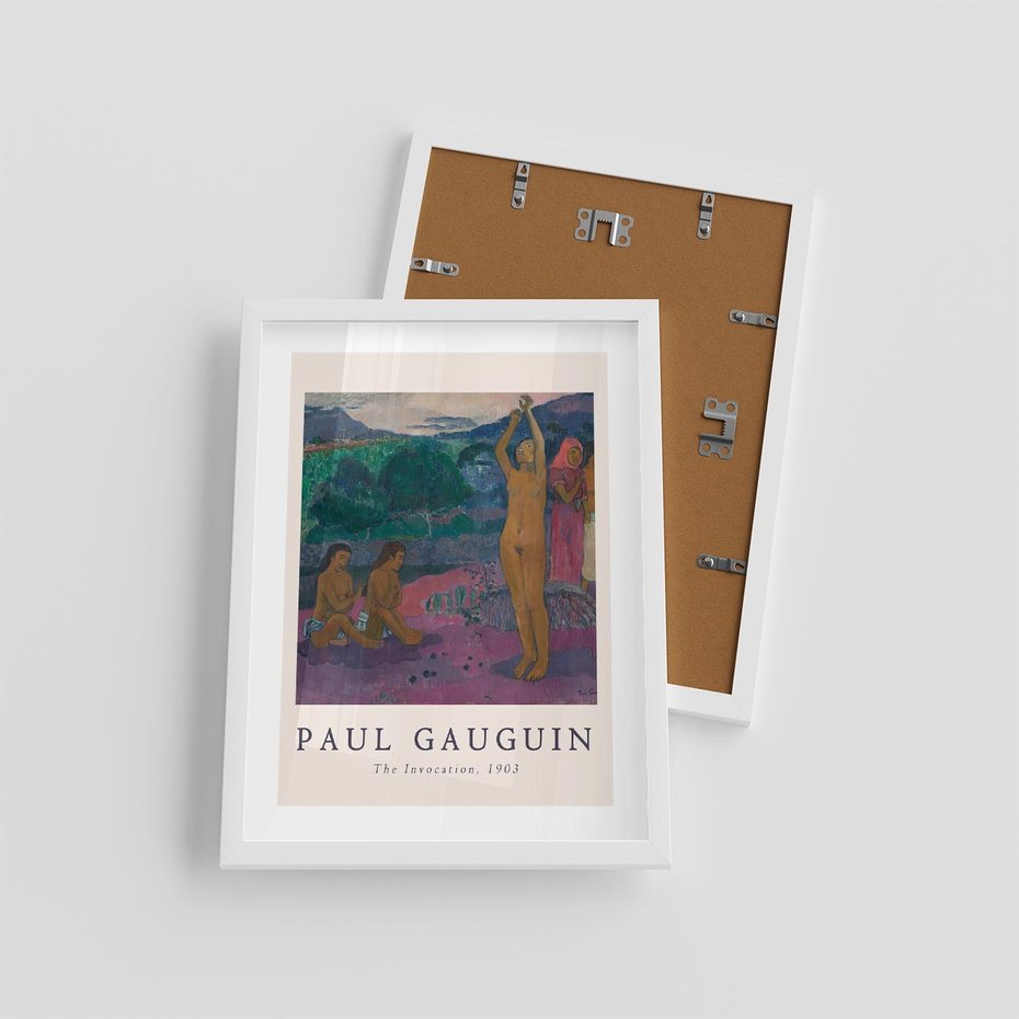 Plakat w ramie 30x40 - Reprodukcja Gauguina: Sztuka Egzotyczna na Plakacie - paul gauguin, plakat - rama biała