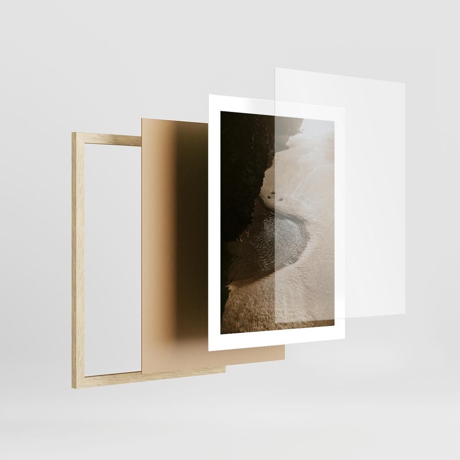 Plakat w ramie 30x40 - Relaksujący Raj - plaża, morze - rama drewno