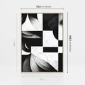 Obraz w ramie 70x100 - Harmonia świateł i cieni - abstrakcja czarno biała, geometria - rama drewno