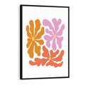 Obraz w ramie 70x100 - Rozbijające Refleksje - abstrakcyjne kolorowe kwiaty, minimlizm - rama czarna