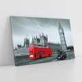 Obraz na płótnie 120x80 - Ikony Londynu: Autobus i Big Ben - Londyn, autobus
