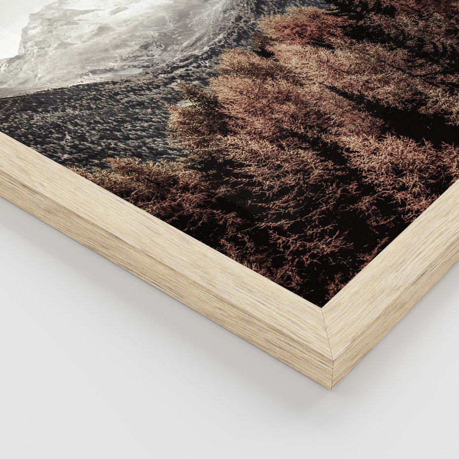 Zestaw obrazy w ramie 50x70 galeria - Chatka, w, górach, drewno - rama drewno