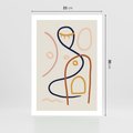 Plakat bez ramy 21x30 - Mgnienie Oka - abstrakcja w stylu picasso, beżowe tło