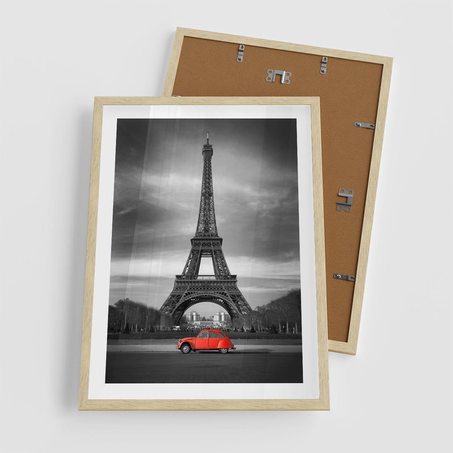 Plakat w ramie 50x70 - Elegancja Wieży - wieża, Eiffla - rama drewno