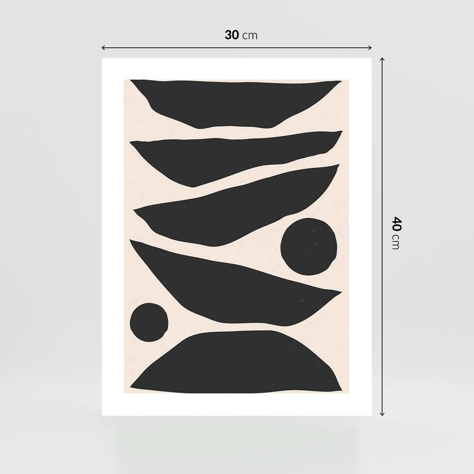 Plakat bez ramy 30x40 - Modernistyczna Abstrakcja w Czerni i Bieli - abstrakcja, czarno biała grafika